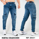 JEANS CARGO CABALLERO AZUL REF: 2043-1