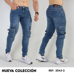 JEANS CARGO CABALLERO AZUL REF: 2043-1